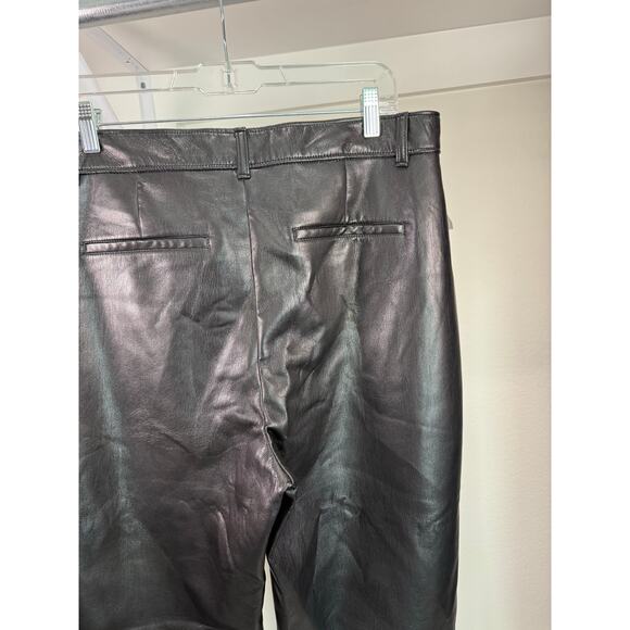NWT ARITZIA BABATON Command Pant Size 16 Vegan Faux Leather Black Cropped Ankle - Picture 7 of 16